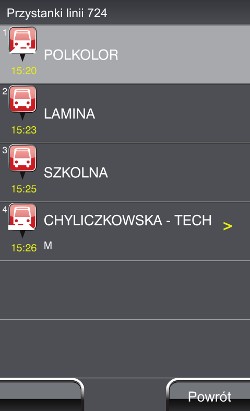 NaviExpert - Komunikacja miejska - szczegolowy opis trasy linia numer 724