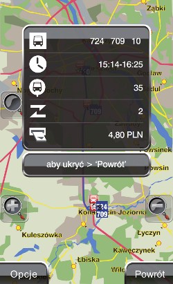NaviExpert - Komunikacja miejska - widok i opis trasy