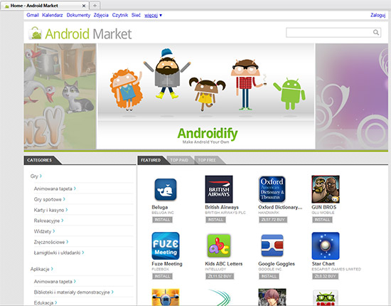 Strona Android Market