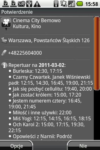 Screen z wyszukiwarki NaviExpert