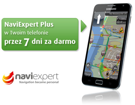 NaviExpert Plus w Twoim telefonie przez 7 dni za darmo