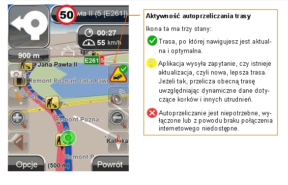 Autoprzeliczanie trasy w NaviExpert