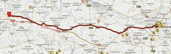 Ominięcie autostrady A2 Warszawa - Poznań