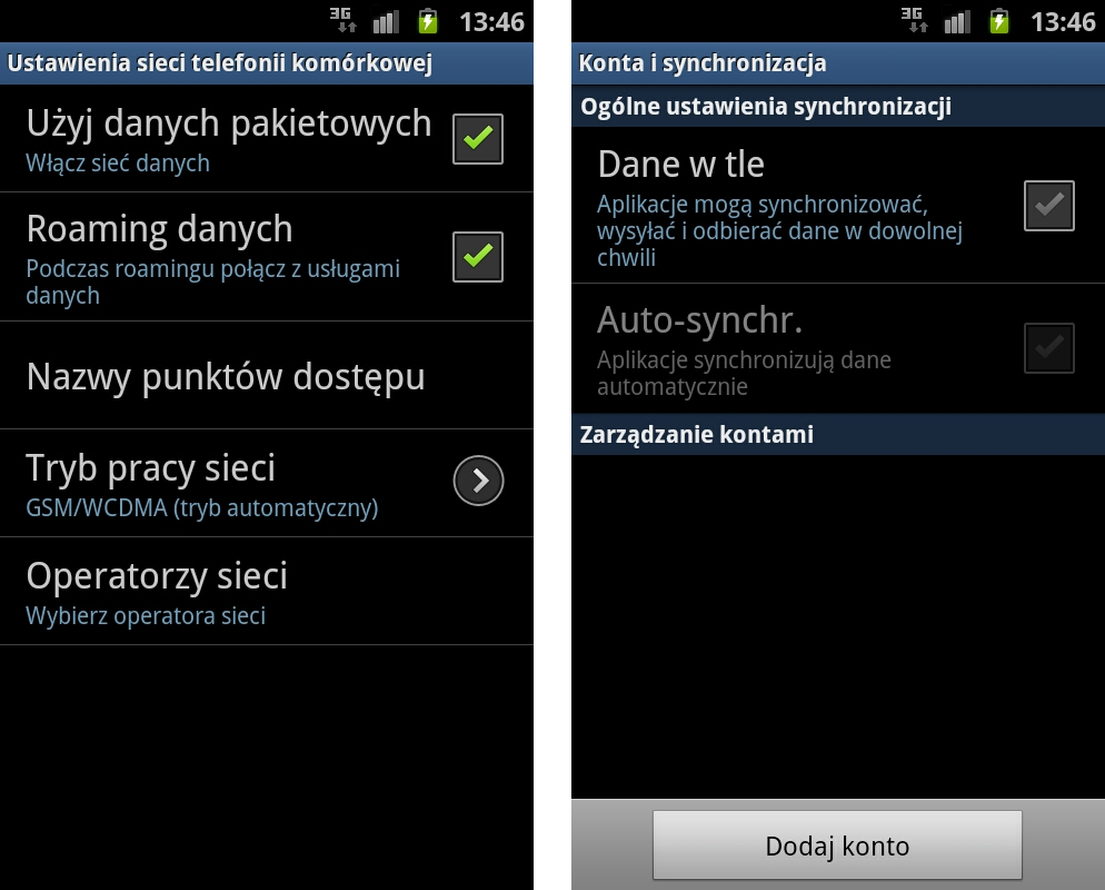 Roaming danych w Android 2.x