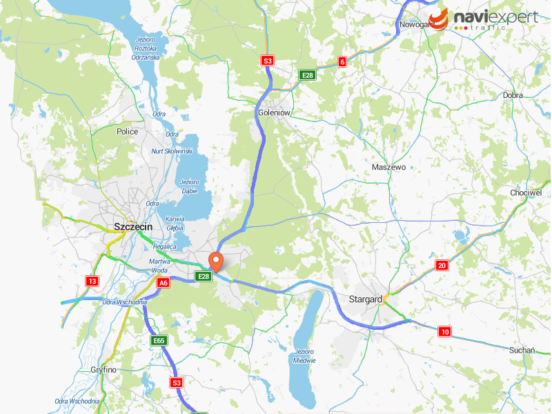 Mapa drogówek w Szczecinie