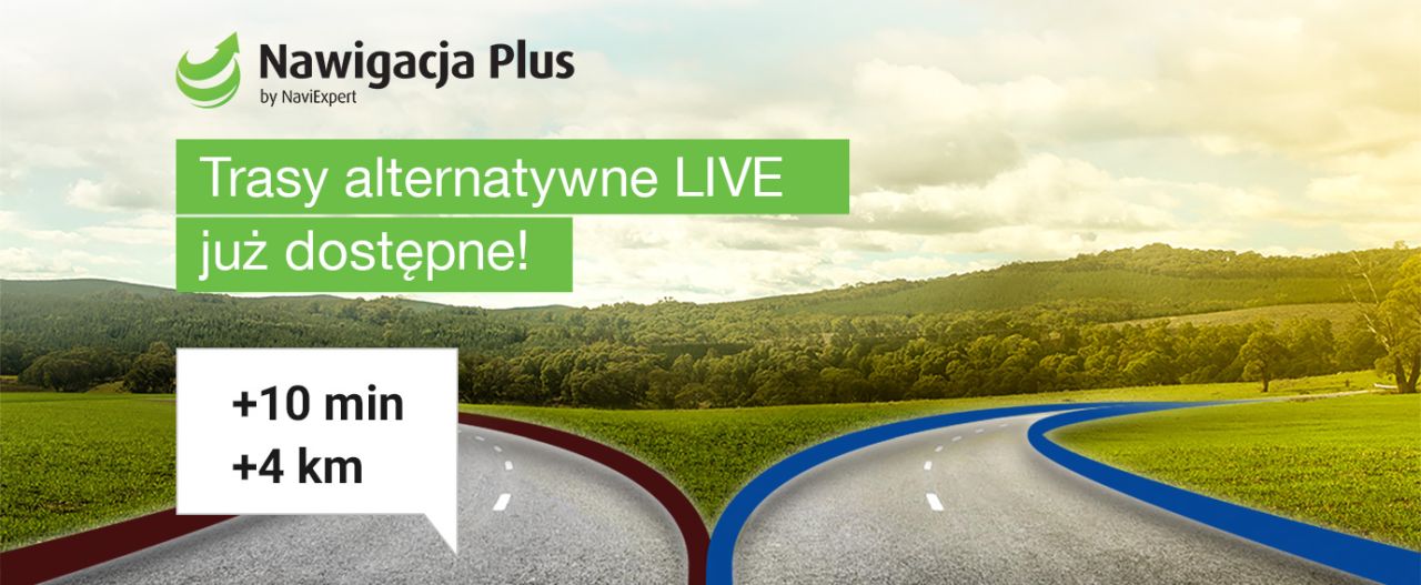 Nawigacja Plus z trasami alternatywnymi LIVE