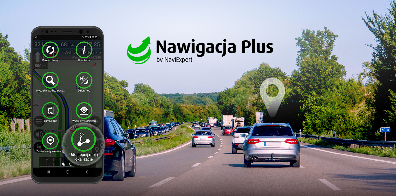 Nawigacja Plus z funkcją udostępniania lokalizacji