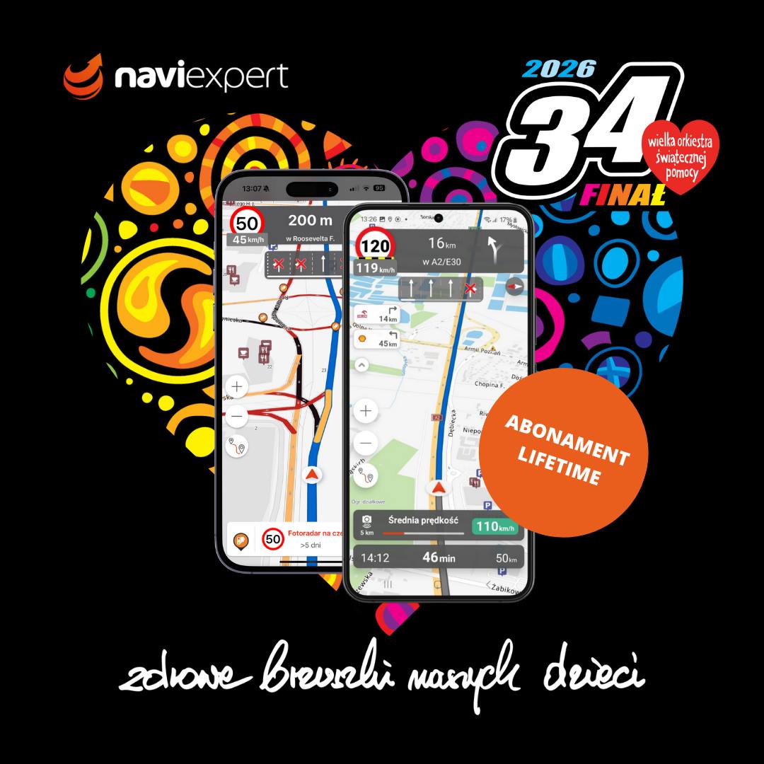 🎶 Jak co roku gramy z #WOŚP! ❤️
Na naszej aukcji możecie zgarnąć niedostępną nigdzie indziej dożywotnią licencję NaviExpert Polska i Europa! 🚗 
👉 LINK do aukcji w BIO 🍀
34. Finał WOŚP odbywa się pod hasłem „Zdrowe brzuszki naszych dzieci”, a cały przychód z aukcji zostanie przekazany na wsparcie diagnostyki i leczenia chorób przewodu pokarmowego u najmłodszych pacjentów 🧡
__
🕐 Licytacja trwa do 2 lutego, do godz. 7.00 - nie przegapcie!