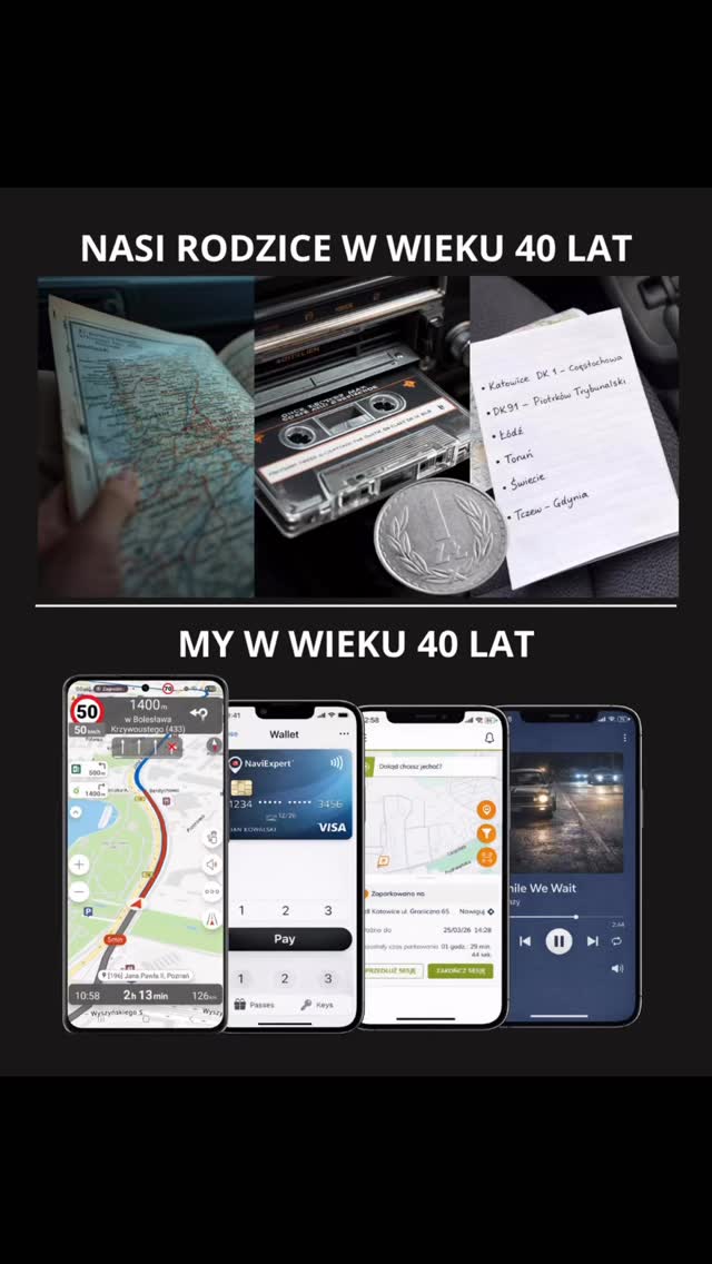 Z mapy na nawigację,
Z kasety na streaming,
Z gotówki na blik…
Kto pamięta jeszcze te czasy?
Macie inne przykłady ?